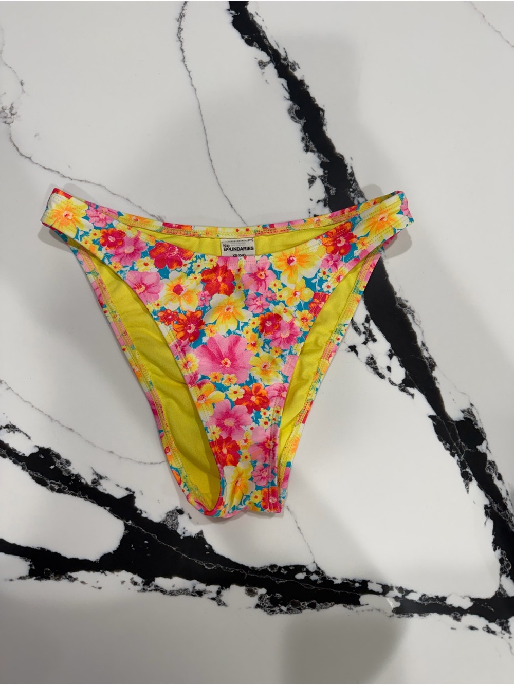 No Boundaries Yellow Floral Bikini Bottoms